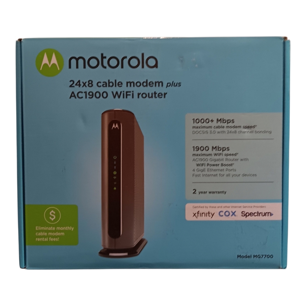 Motorola Black Modem-Router Combo with AC1900 WiFi